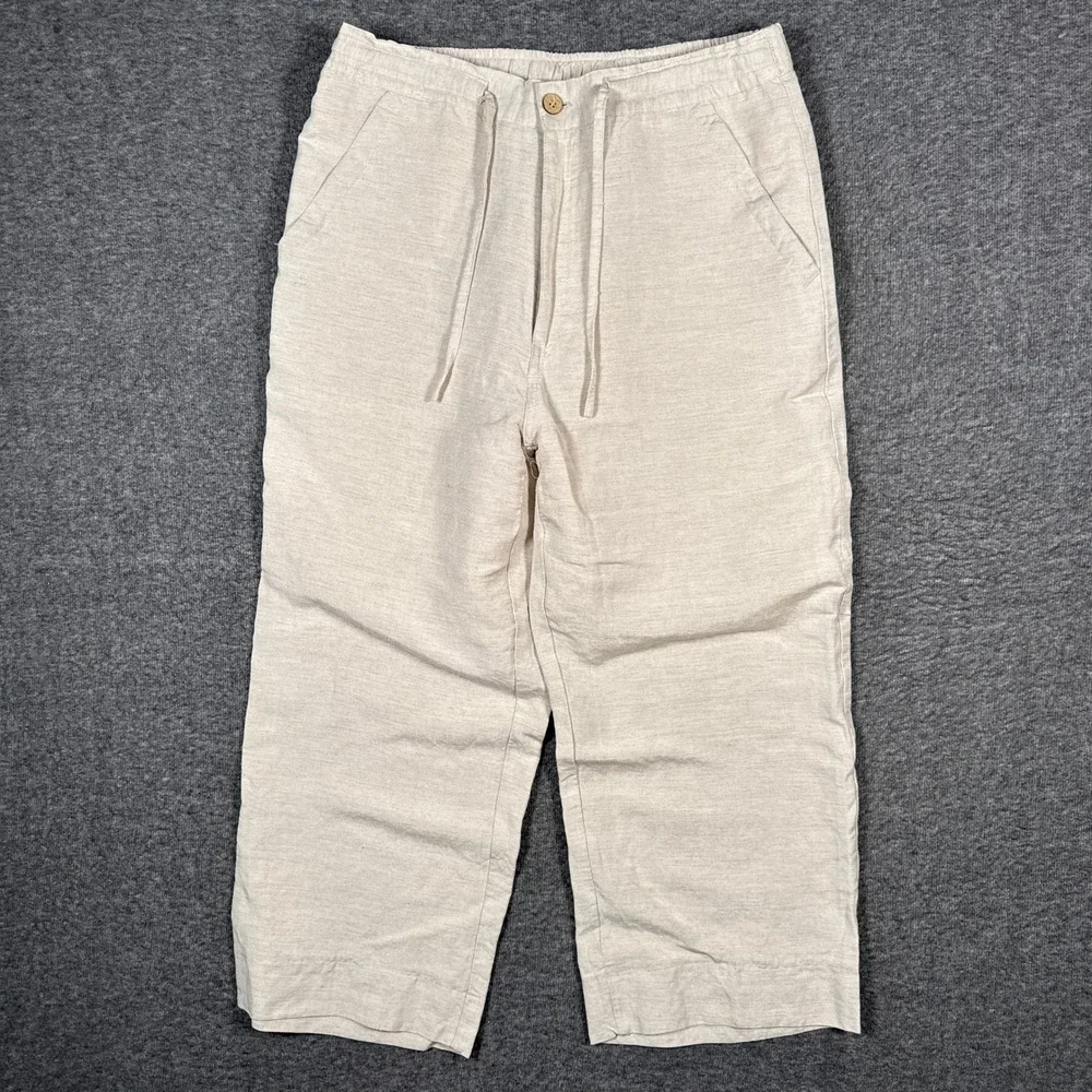 Men's Casual Drawstring Chinos in Light Beige